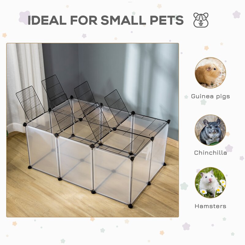 Stollings Pet Playpen With Door, Guinea Pigs Metal Mesh Cage, Customizable Fence top